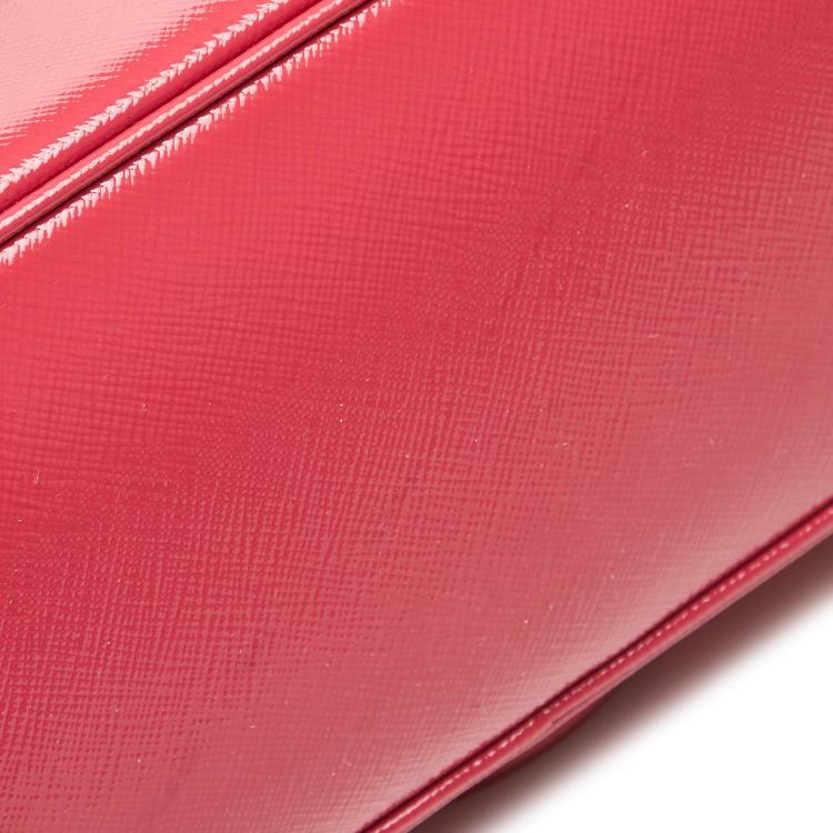 Pre Owned Prada Red Saffiano Leather Galleria Satchel Bag