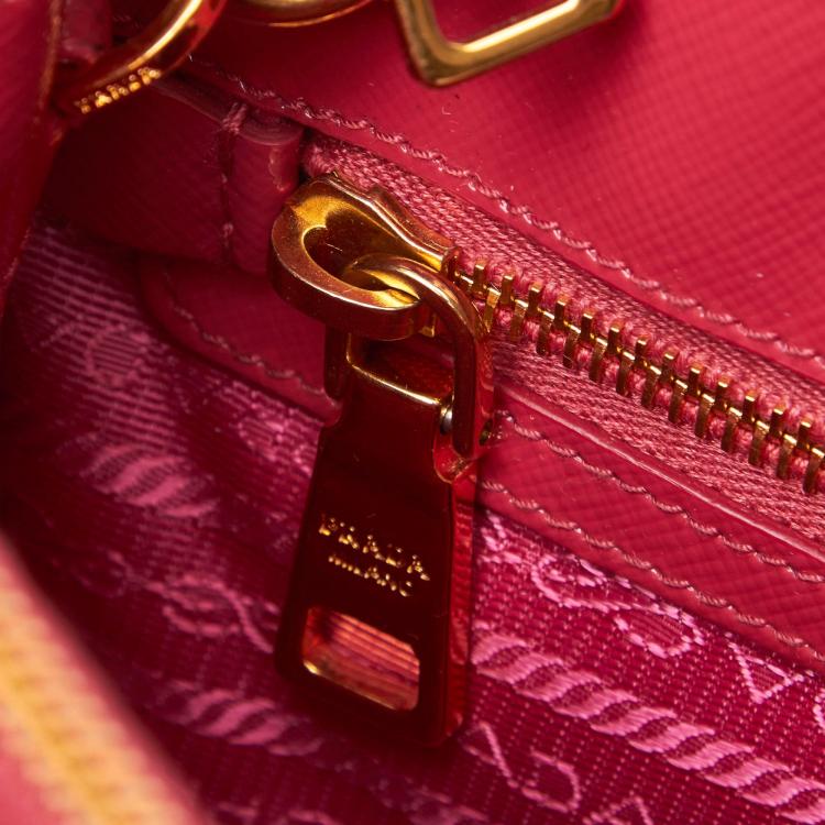 Pre Owned Prada Red Saffiano Leather Galleria Satchel Bag