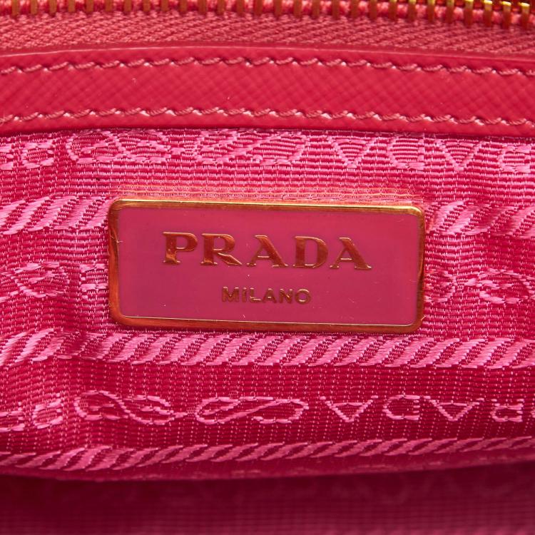 Pre Owned Prada Red Saffiano Leather Galleria Satchel Bag
