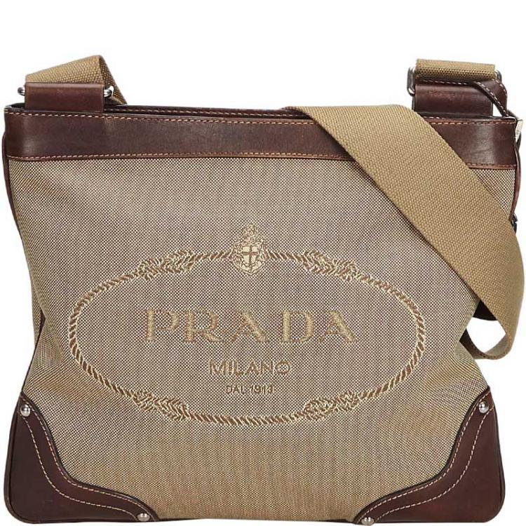 Prada Brown Canapa Canvas Crossbody Bag Prada | TLC