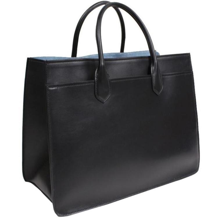 prada black leather tote