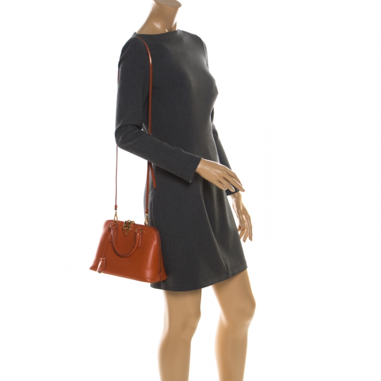 Prada Orange Saffiano Lux Leather Small Promenade Crossbody Bag Prada