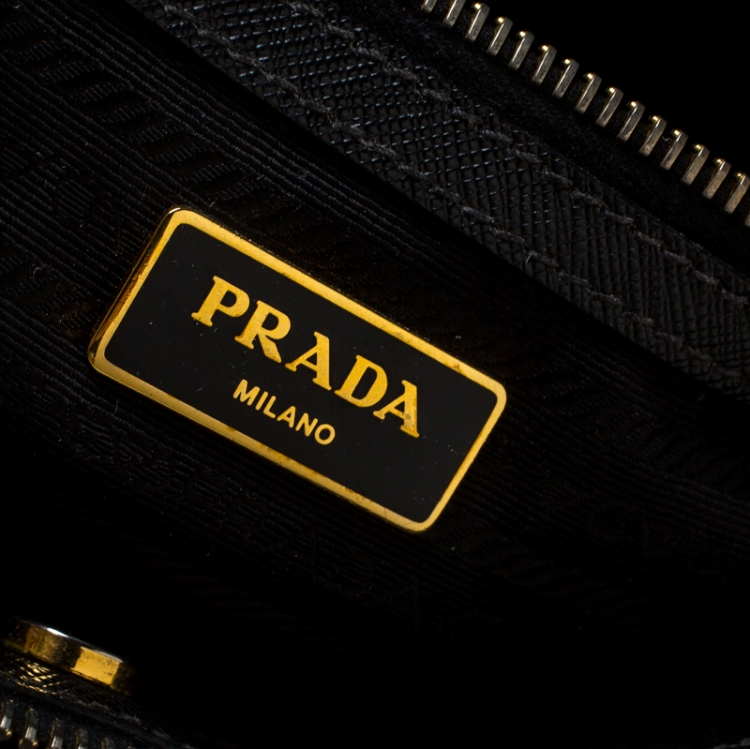 Pre Owned Prada Black Saffiano Leather Medium Galleria Tote