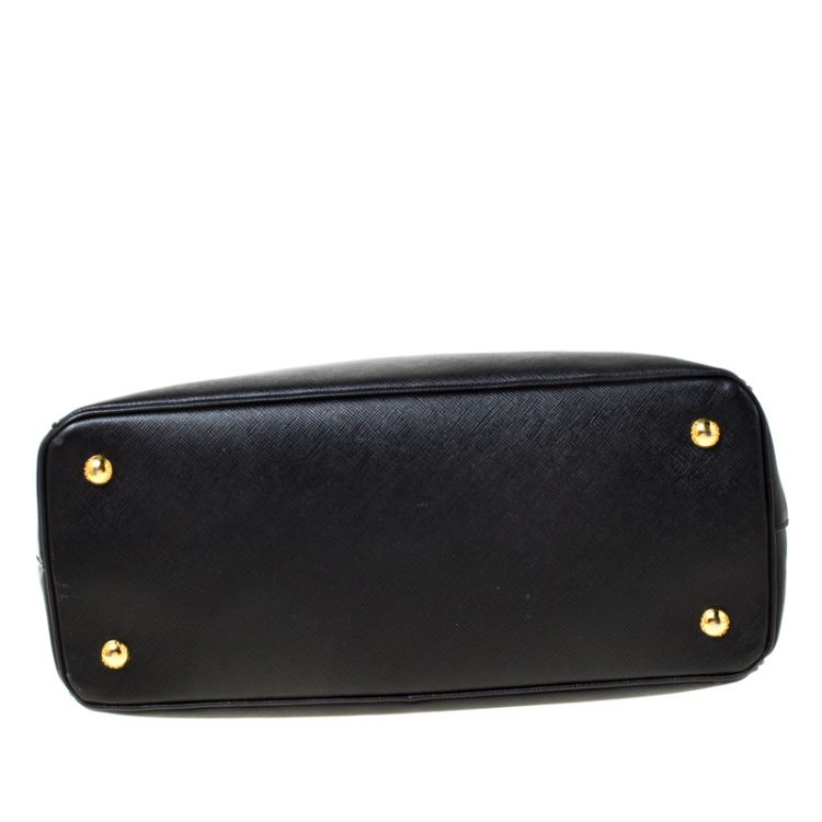 Pre Owned Prada Black Saffiano Leather Medium Galleria Tote