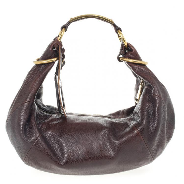 Pre Owned Prada Brown Antik Cervo Leather Sacca Hobo