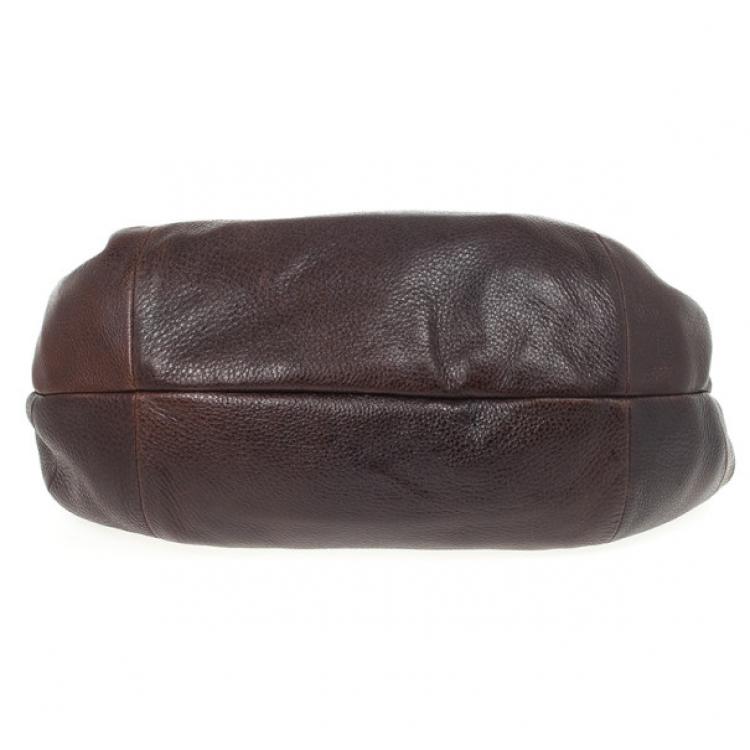 Pre Owned Prada Brown Antik Cervo Leather Sacca Hobo