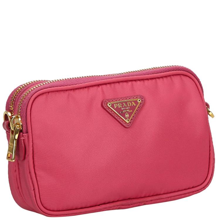 prada nylon bag pink