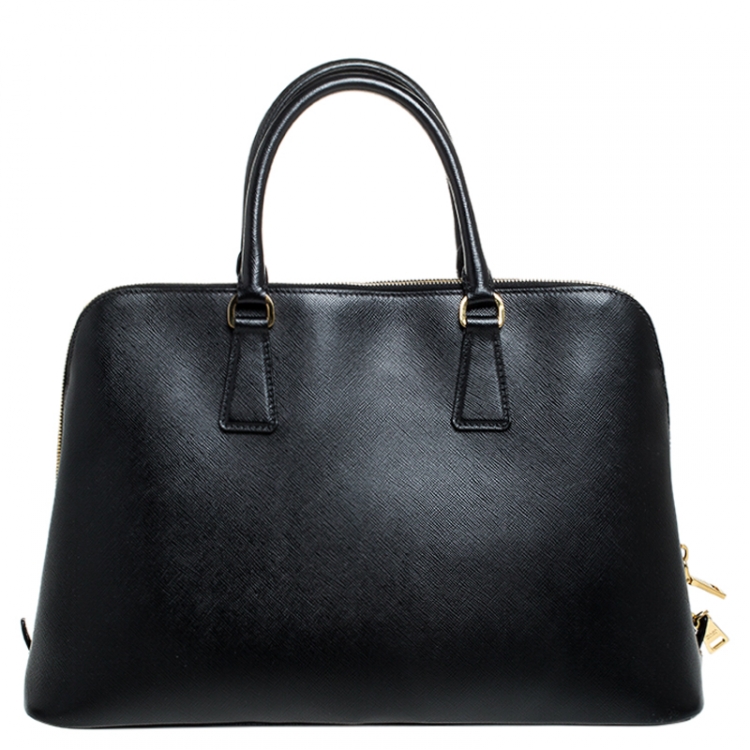 Pre Owned Prada Black Saffiano Lux Leather Promenade Bag