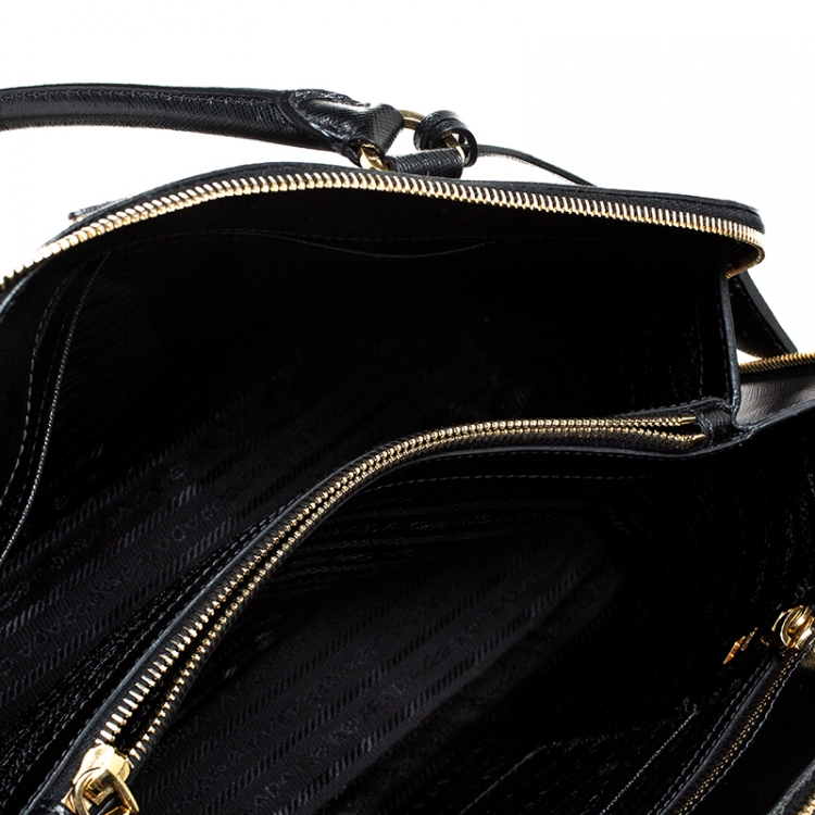Pre Owned Prada Black Saffiano Lux Leather Promenade Bag