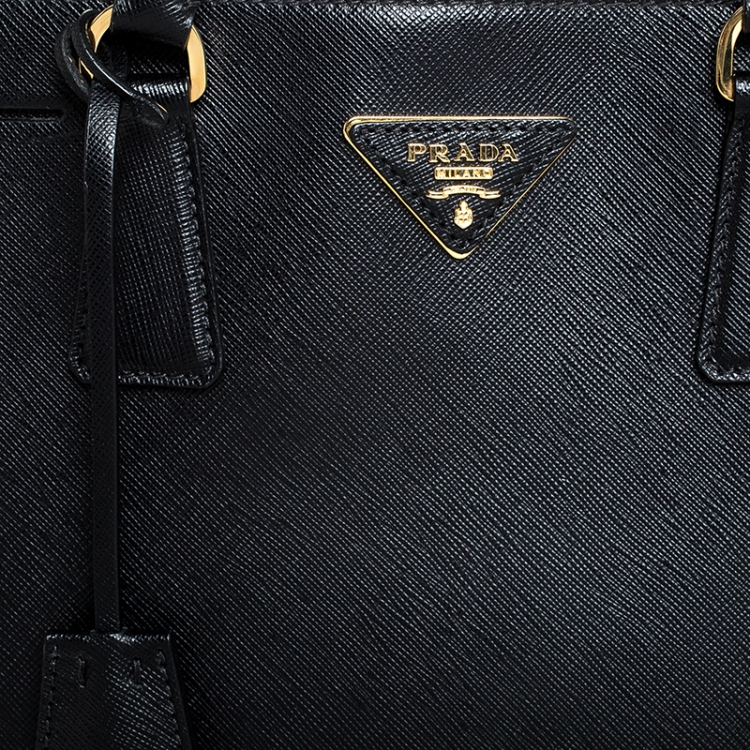 Pre Owned Prada Black Saffiano Lux Leather Promenade Bag