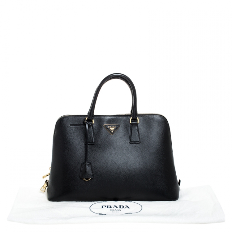 Pre Owned Prada Black Saffiano Lux Leather Promenade Bag