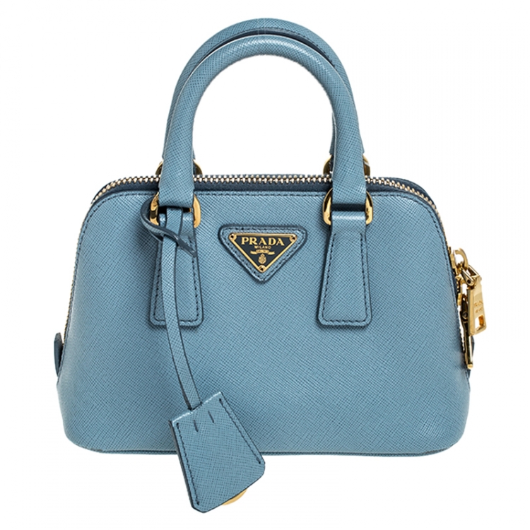 Prada Light Blue Saffiano Leather Mini Promenade Crossbody Bag Prada | TLC