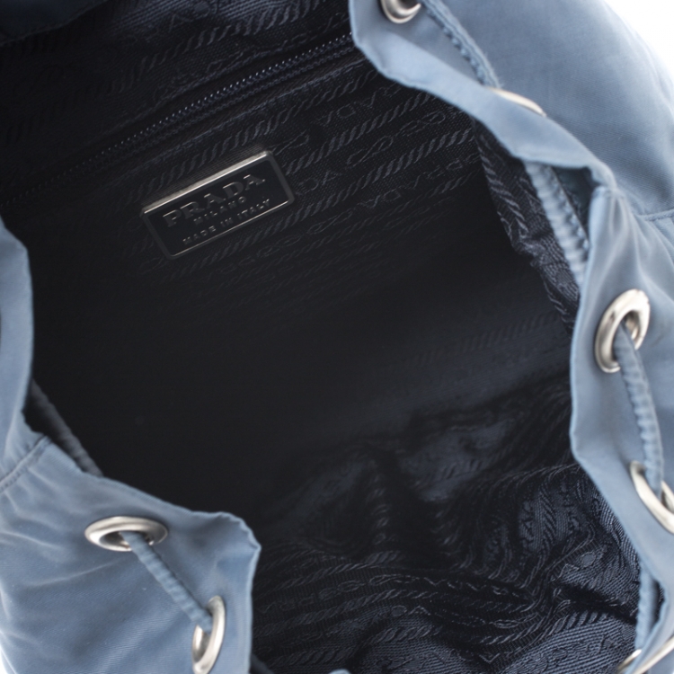 Pre Owned Prada Blue Tessuto Nylon Zainetto Backpack
