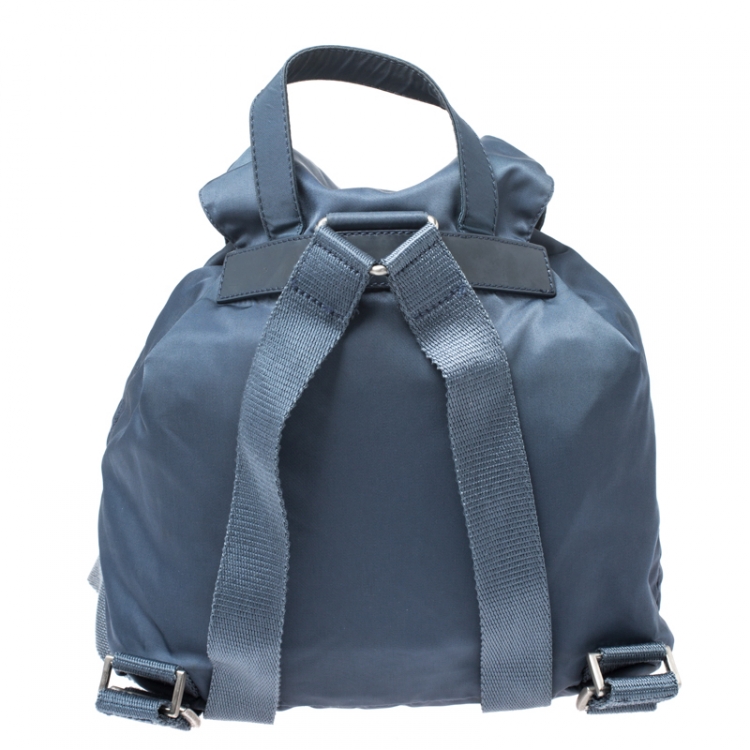 Pre Owned Prada Blue Tessuto Nylon Zainetto Backpack