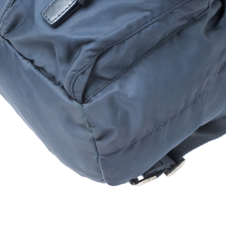 Pre Owned Prada Blue Tessuto Nylon Zainetto Backpack