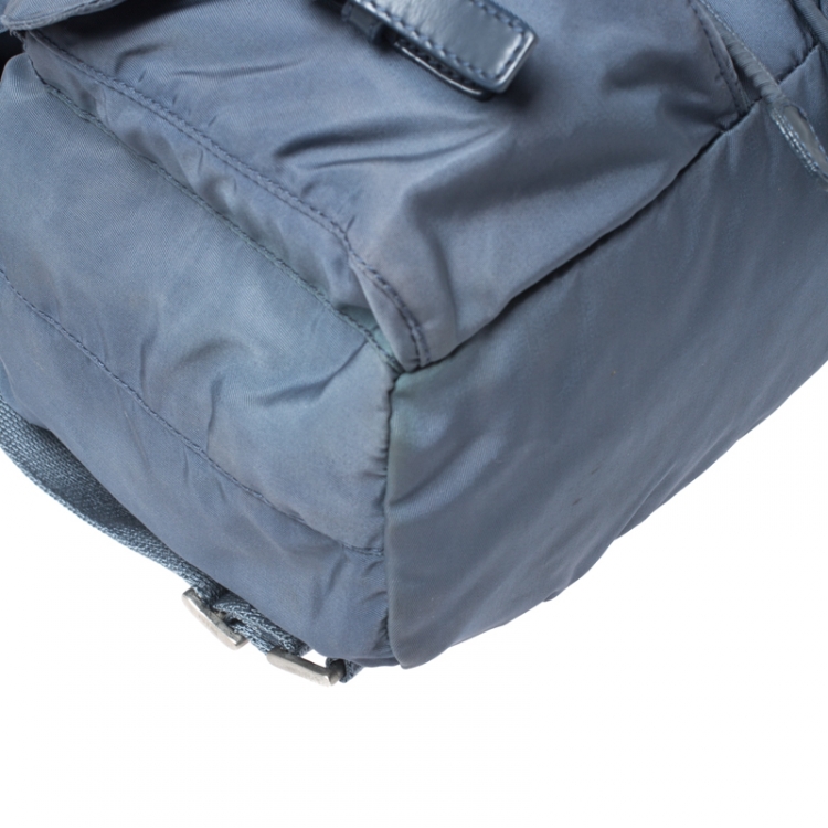 Pre Owned Prada Blue Tessuto Nylon Zainetto Backpack