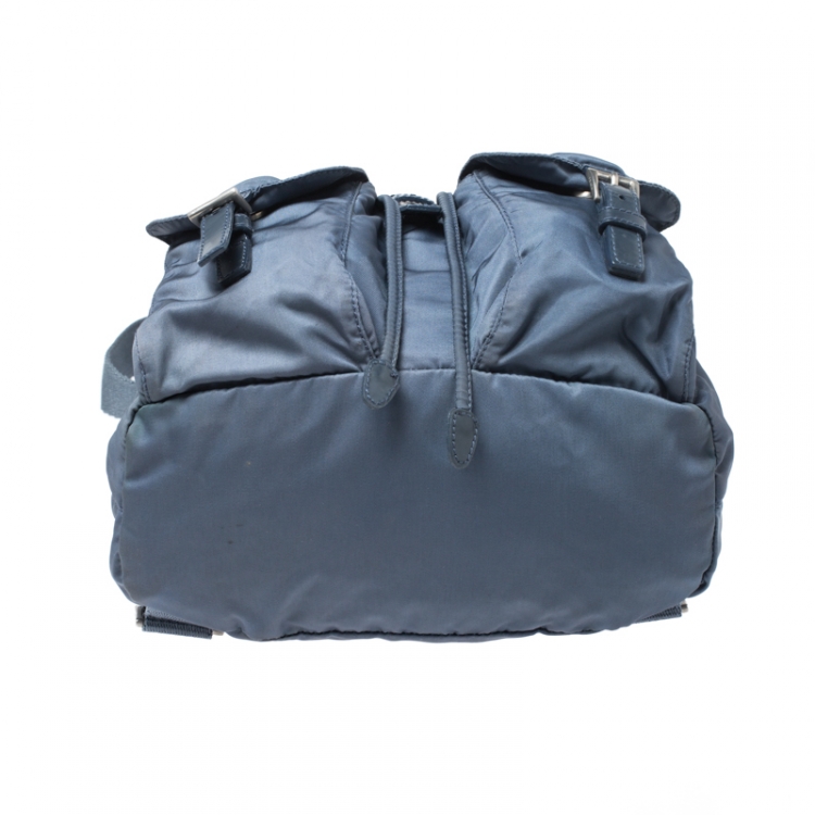 Pre Owned Prada Blue Tessuto Nylon Zainetto Backpack