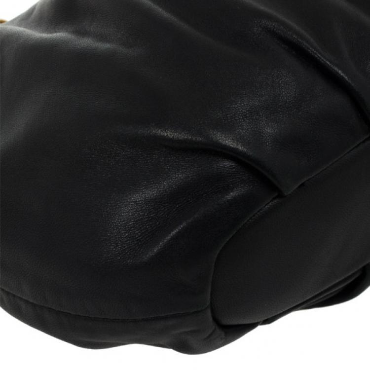 Pre Owned Prada Black Large Soft Calf Hobo