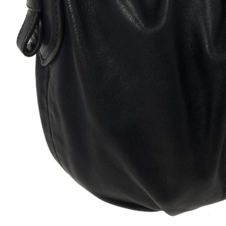Pre Owned Prada Black Large Soft Calf Hobo