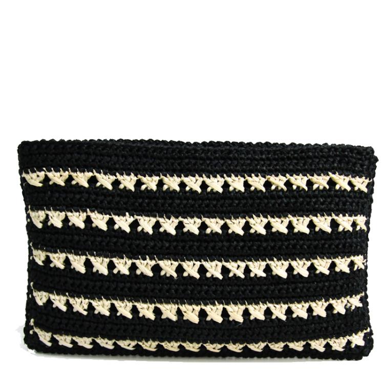 prada straw clutch