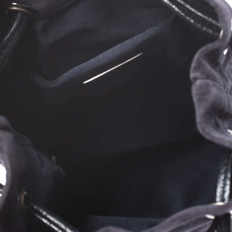 Pre Owned Prada Navy Blue Nylon Mini Drawstring Pouch