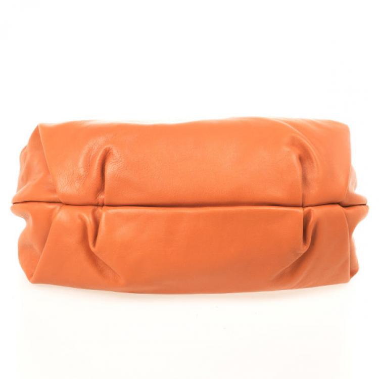 Pre Owned Prada Orange Large Soft Calf Hobo