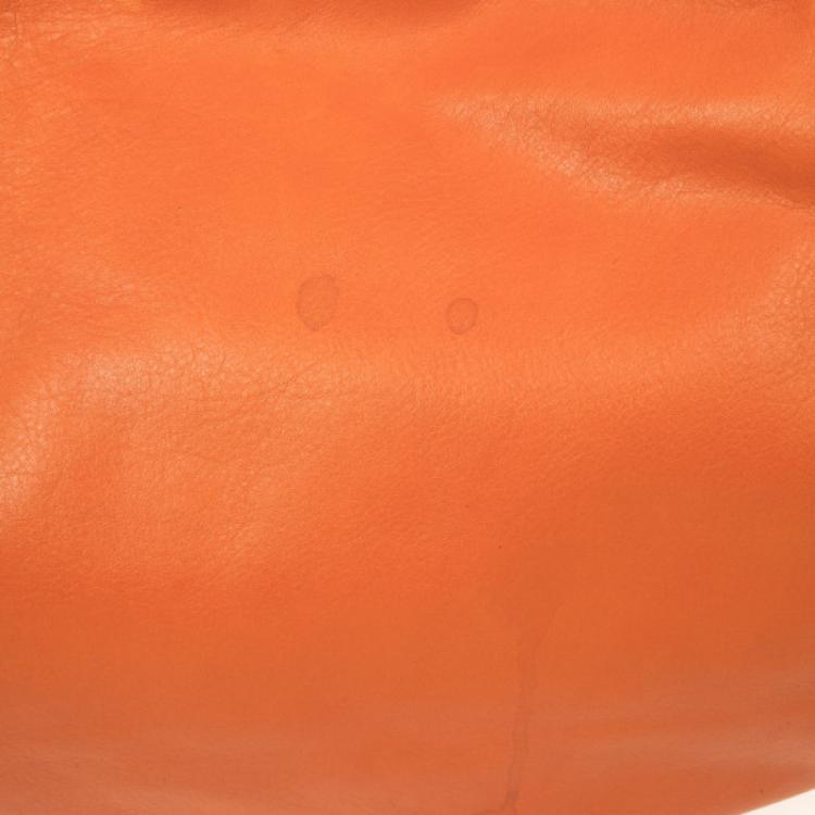 Pre Owned Prada Orange Large Soft Calf Hobo