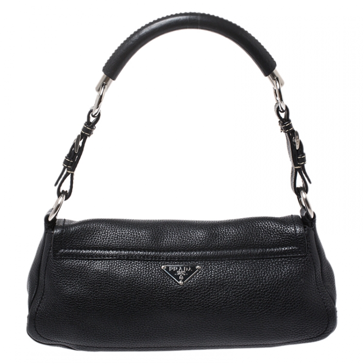 prada baguette bag black