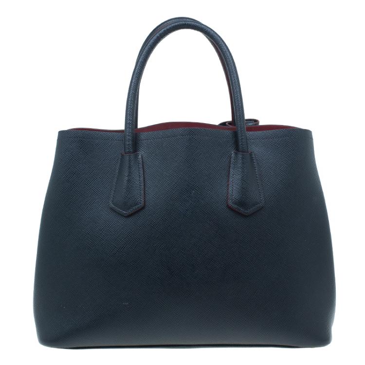Pre Owned Prada Black Saffiano Soft Leather Convertible Tote