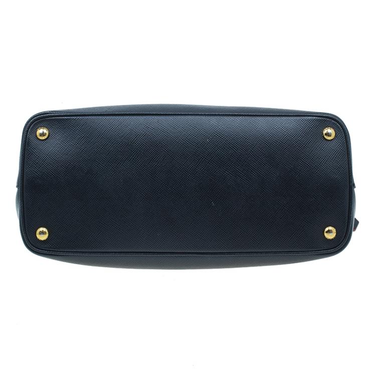 Pre Owned Prada Black Saffiano Soft Leather Convertible Tote