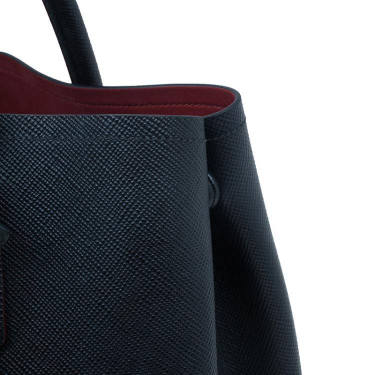 Pre Owned Prada Black Saffiano Soft Leather Convertible Tote