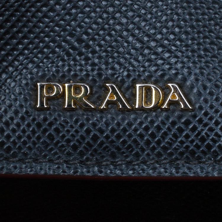 Pre Owned Prada Black Saffiano Soft Leather Convertible Tote