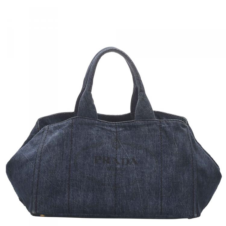 prada canapa denim bag