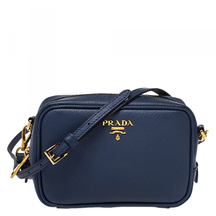 Prada Blue Saffiano Leather Camera Crossbody Bag Prada | TLC