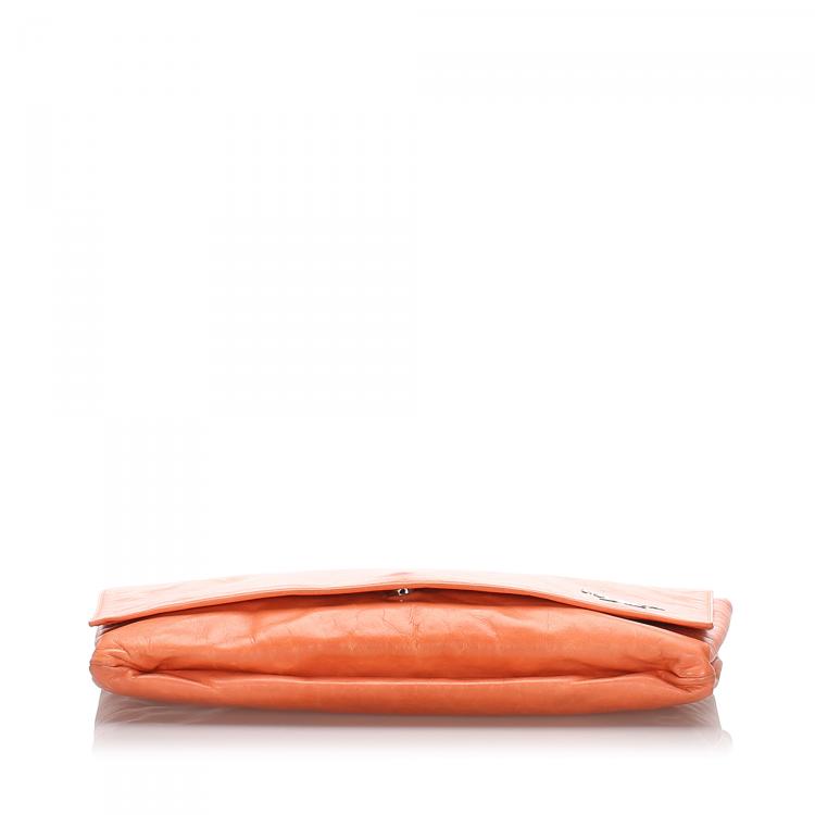 orange clutch bag new look