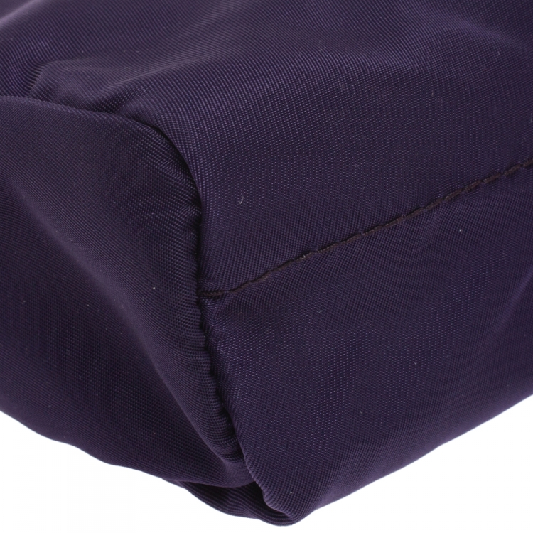 Pre Owned Prada Purple Nylon Mini Zip Pouch