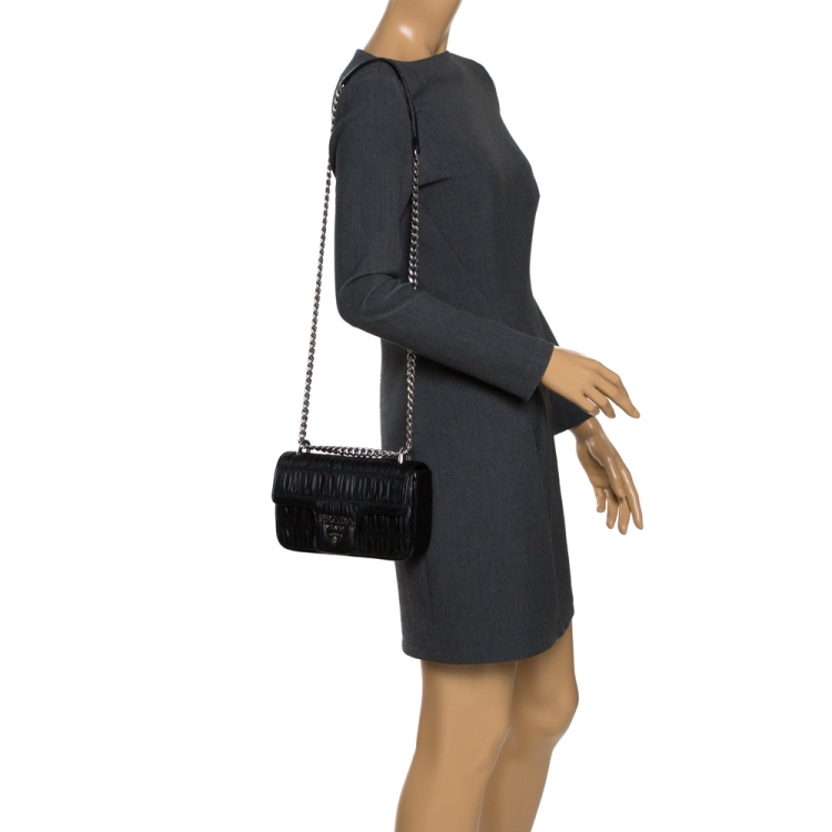 Prada Nappa Gaufre Shoulder Bag - Grey Shoulder Bags, Handbags - PRA869354