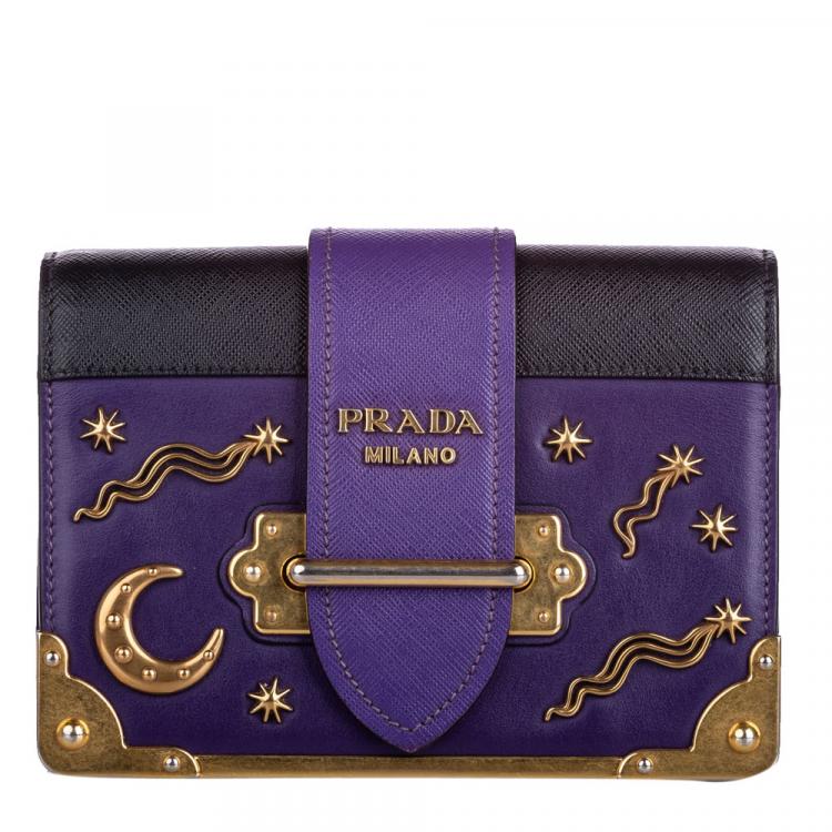 Prada Purple Leather City Calf Cahier Astrology Bag Prada | TLC