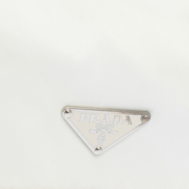 Pre Owned Prada White Nylon Pochette Bag