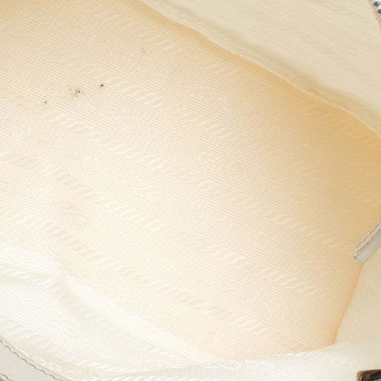 Pre Owned Prada White Nylon Pochette Bag