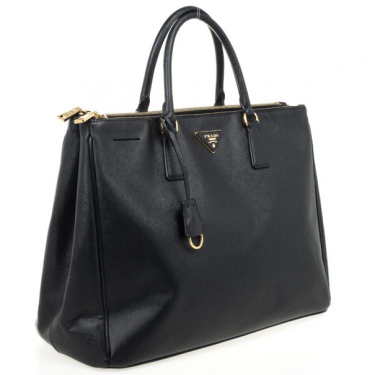 Pre Owned Prada Black Saffiano Lux Large Bag