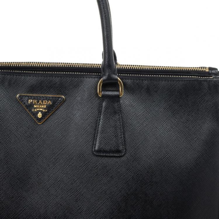 Pre Owned Prada Black Saffiano Lux Large Bag