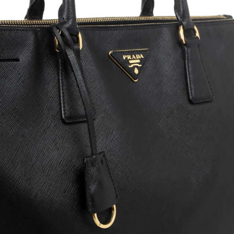 Pre Owned Prada Black Saffiano Lux Large Bag