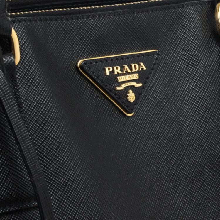 Pre Owned Prada Black Saffiano Lux Large Bag