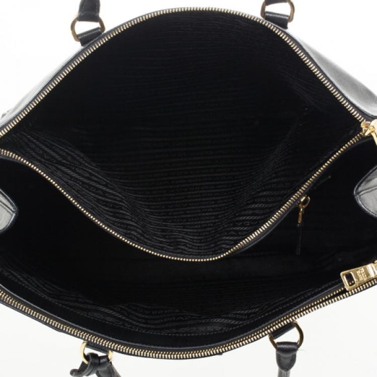 Pre Owned Prada Black Saffiano Lux Large Bag
