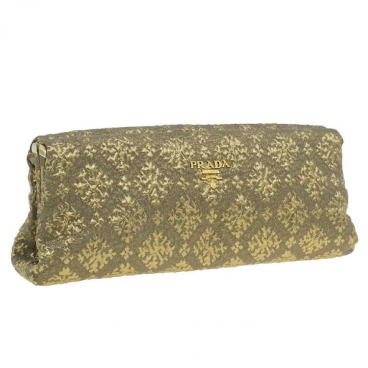 Chanel black & gold brocade evening bag