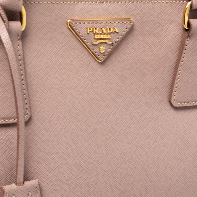 Pre Owned Prada Beige Saffiano Lux Leather Medium Galleria Tote