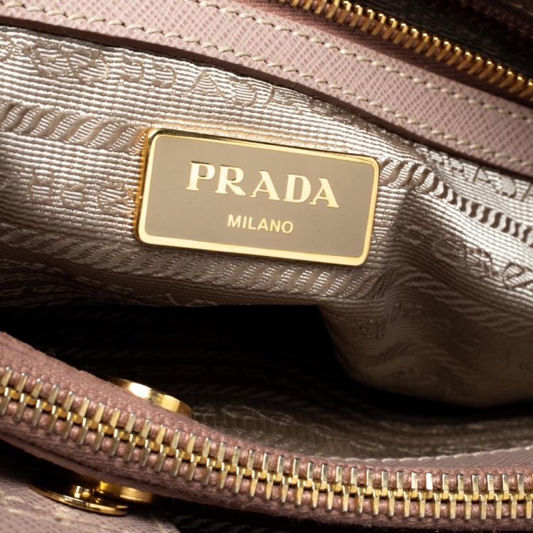 Pre Owned Prada Beige Saffiano Lux Leather Medium Galleria Tote