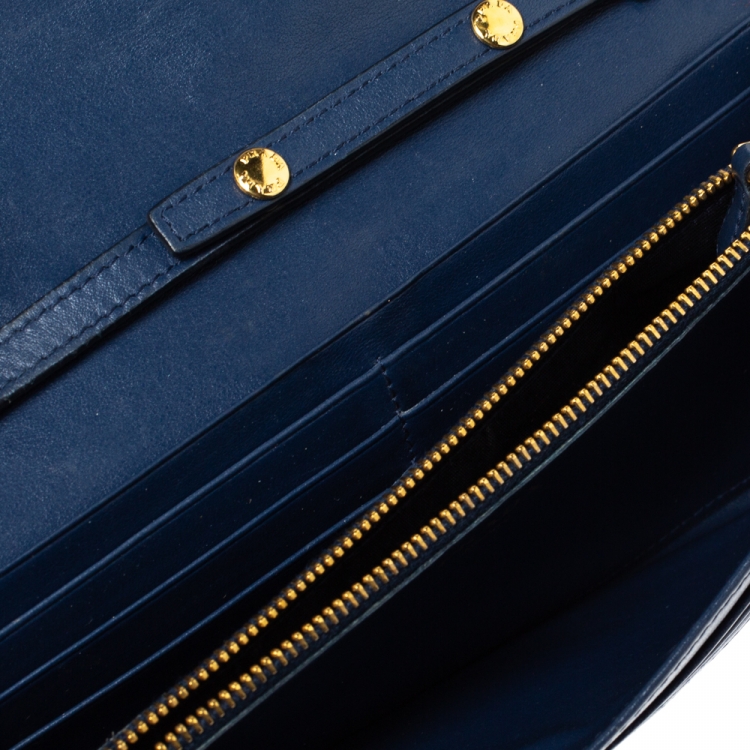 Pre Owned Prada Blue Quilted Leather Wallet on Chain