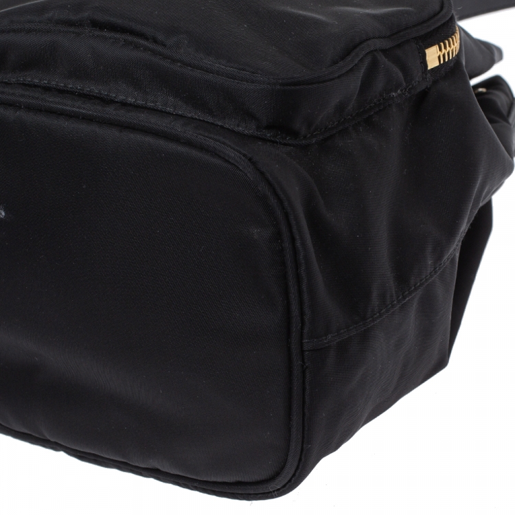 Pre Owned Prada Black Nylon Duet Top Handle Bag